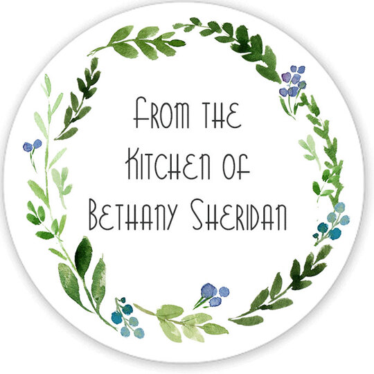 Green Wreath Kitchen Round Stickers